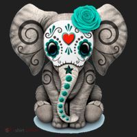 Sugar Skull Elephant Day Of The Dead Halloween Gift Beanie thumb 2