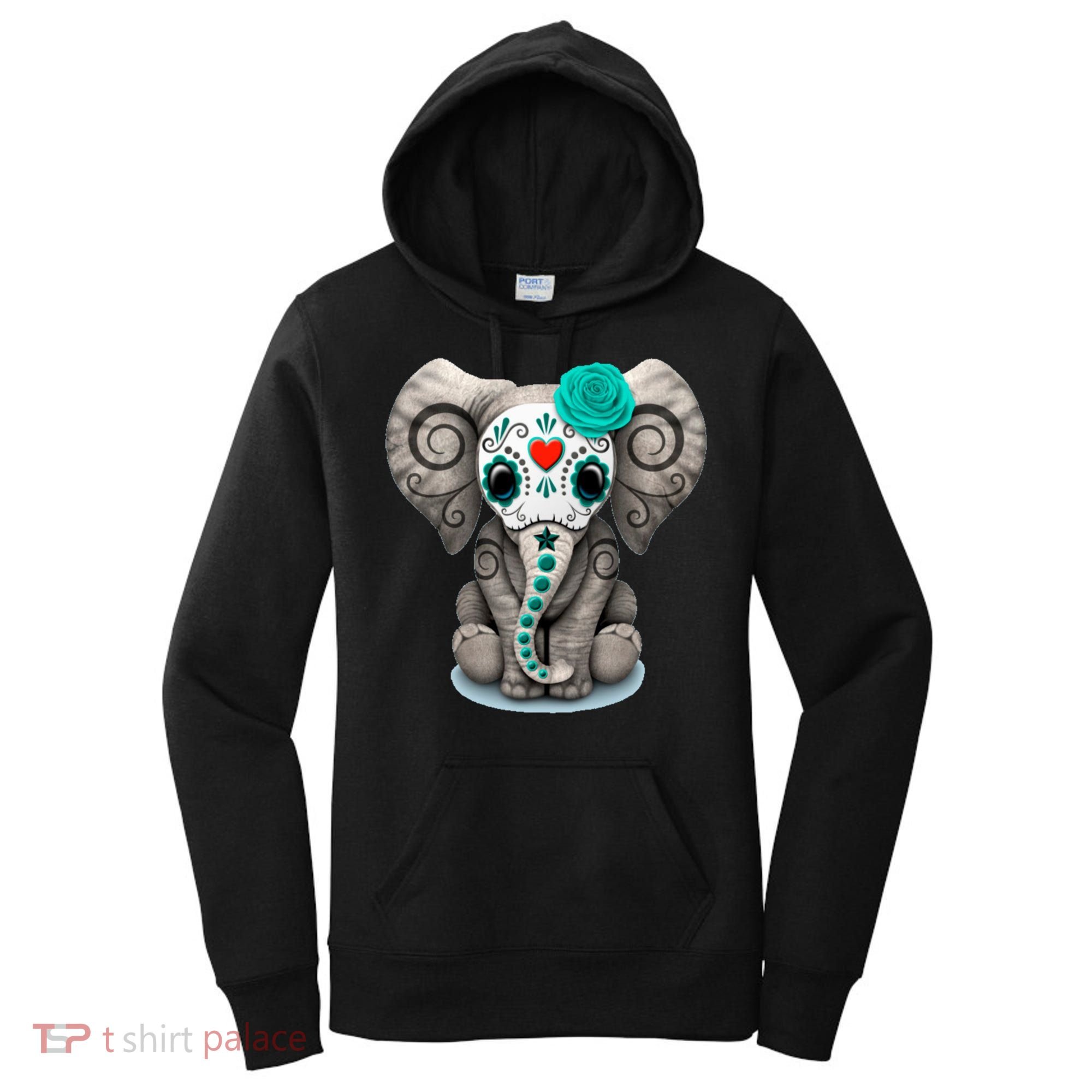 Sugar Skull Elephant Day Of The Dead Halloween Gift Women's Hoodie