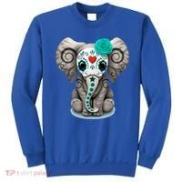 Sugar Skull Elephant Day Of The Dead Halloween Gift Sweatshirt thumb 0