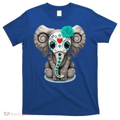 Sugar Skull Elephant Day Of The Dead Halloween Gift T-Shirt