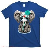 Sugar Skull Elephant Day Of The Dead Halloween Gift T-Shirt thumb 0