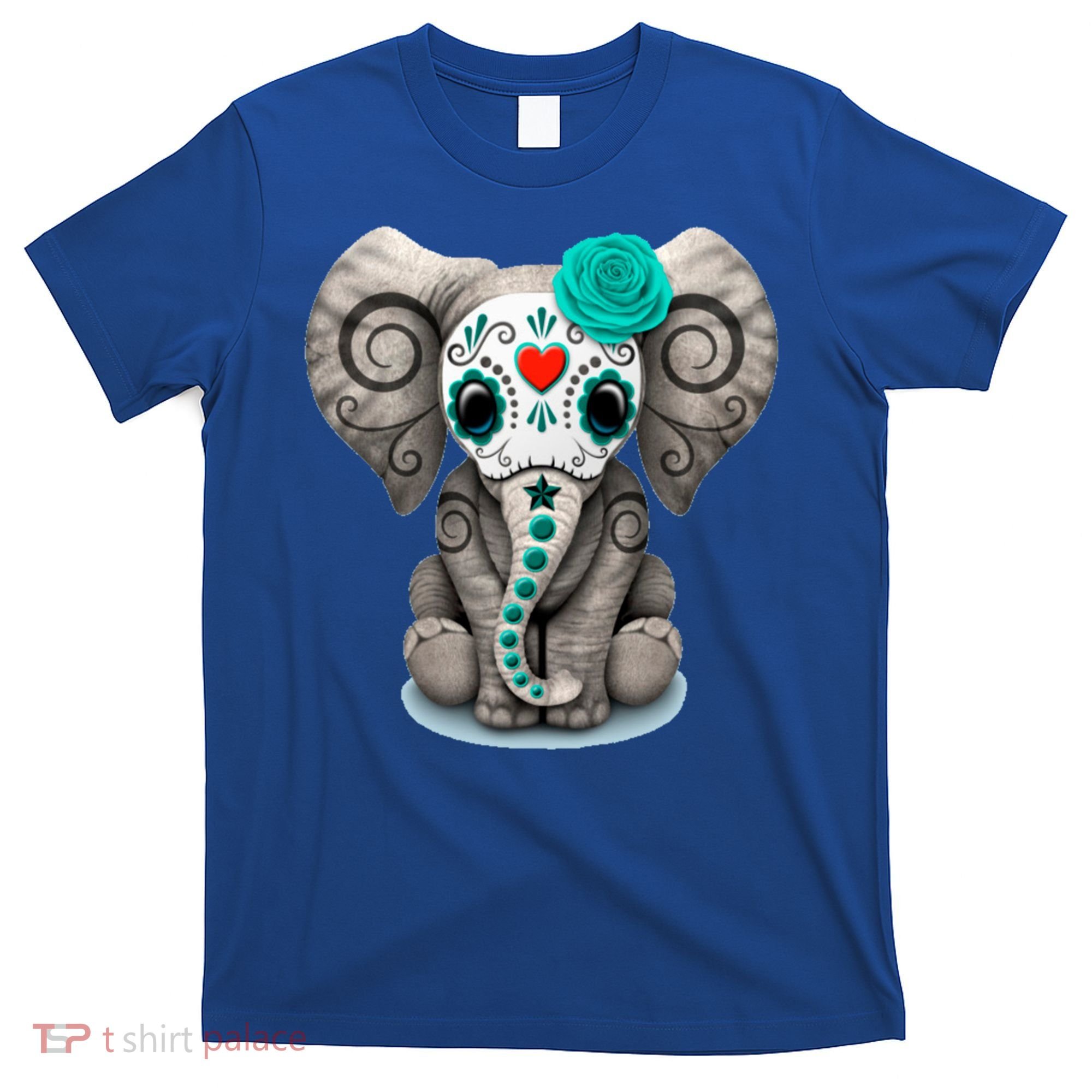 Sugar Skull Elephant Day Of The Dead Halloween Gift T-Shirt