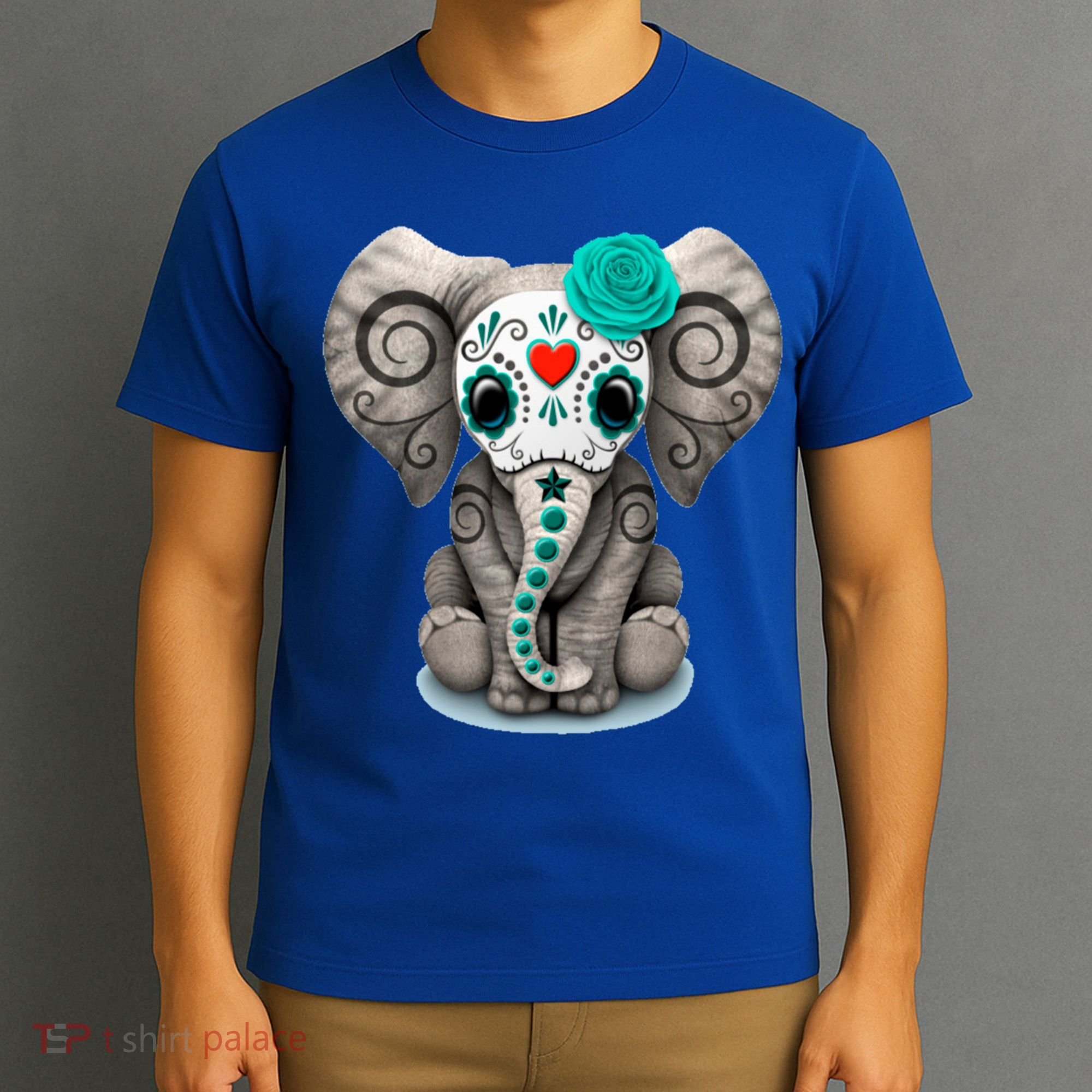 Sugar Skull Elephant Day Of The Dead Halloween Gift T-Shirt