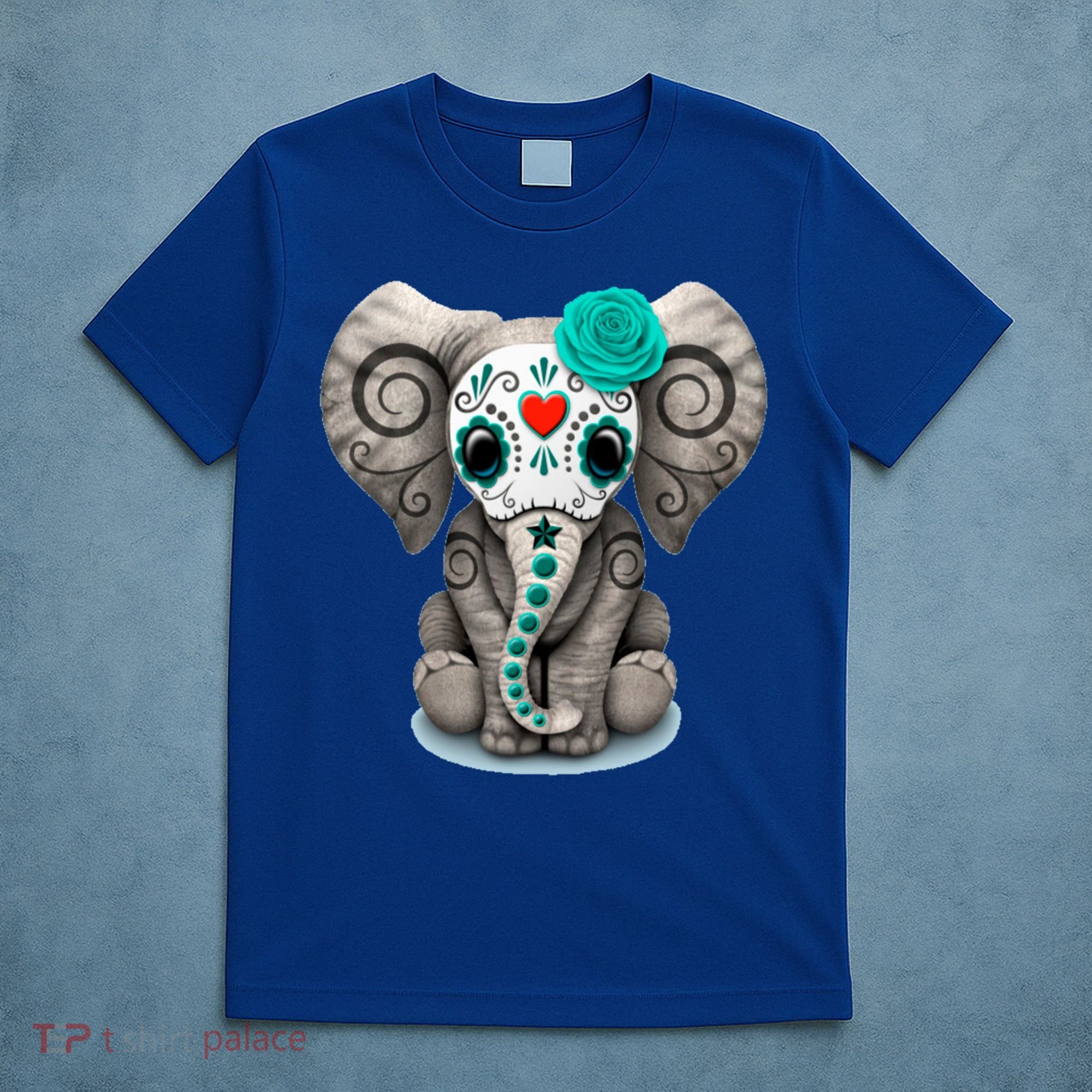 Sugar Skull Elephant Day Of The Dead Halloween Gift T-Shirt