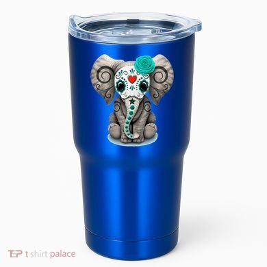 Sugar Skull Elephant Day Of The Dead Halloween Gift Tumbler