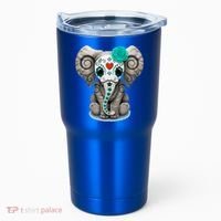 Sugar Skull Elephant Day Of The Dead Halloween Gift Tumbler thumb 0