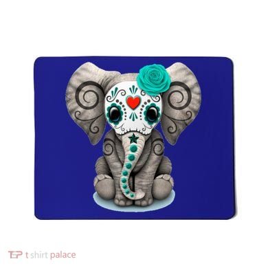 Sugar Skull Elephant Day Of The Dead Halloween Gift Mousepad