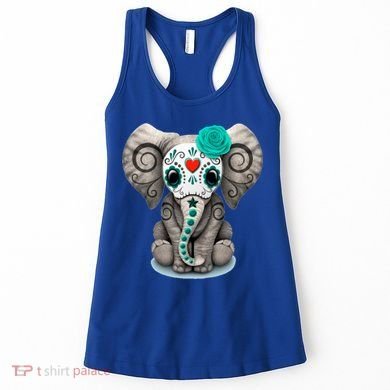 Sugar Skull Elephant Day Of The Dead Halloween Gift Women's Tank Top