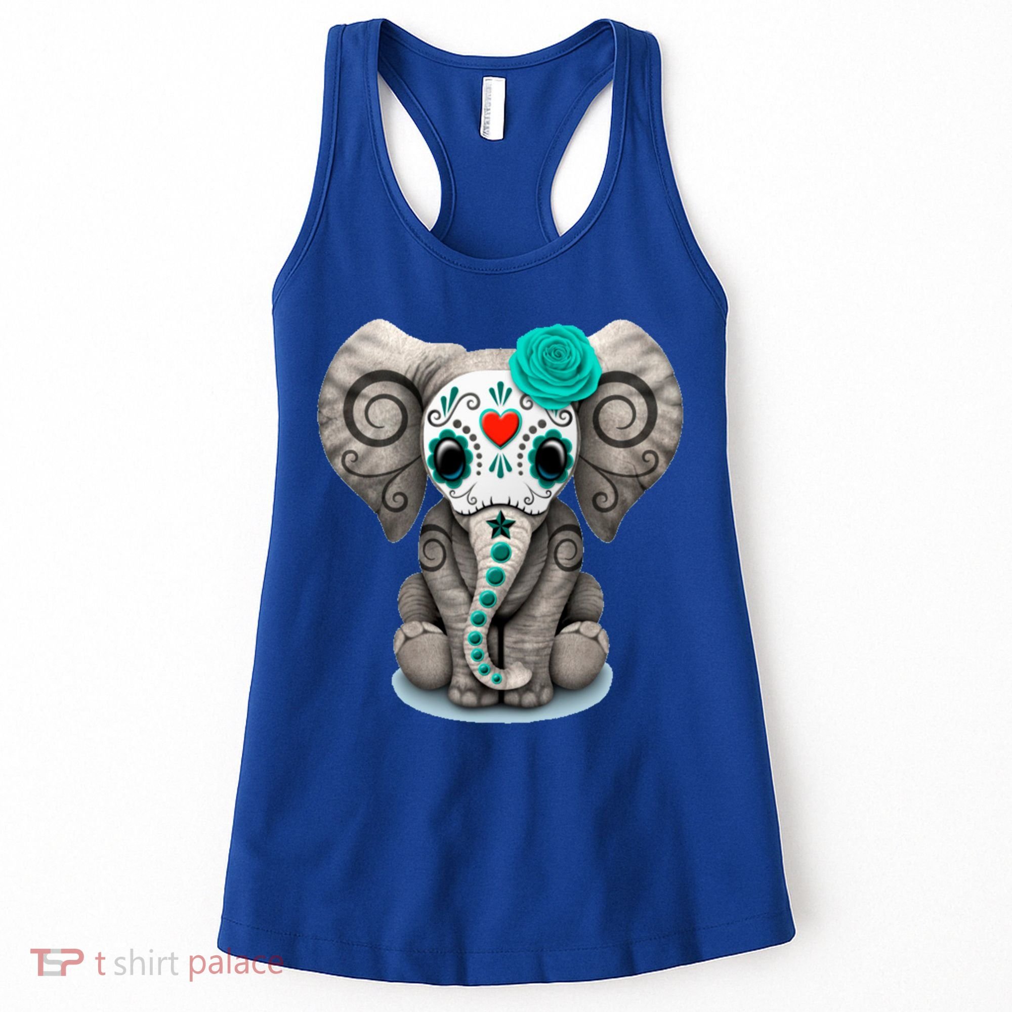 Sugar Skull Elephant Day Of The Dead Halloween Gift Women's Tank Top