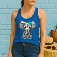 Sugar Skull Elephant Day Of The Dead Halloween Gift Women's Tank Top thumb 2