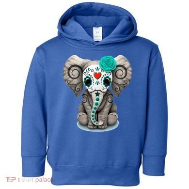 Sugar Skull Elephant Day Of The Dead Halloween Gift Toddler Hoodie