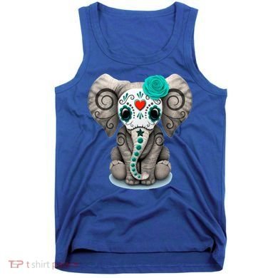 Sugar Skull Elephant Day Of The Dead Halloween Gift Tank Top