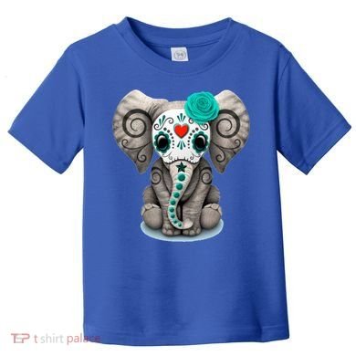Sugar Skull Elephant Day Of The Dead Halloween Gift Toddler T-Shirt