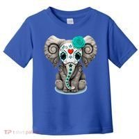 Sugar Skull Elephant Day Of The Dead Halloween Gift Toddler T-Shirt thumb 0