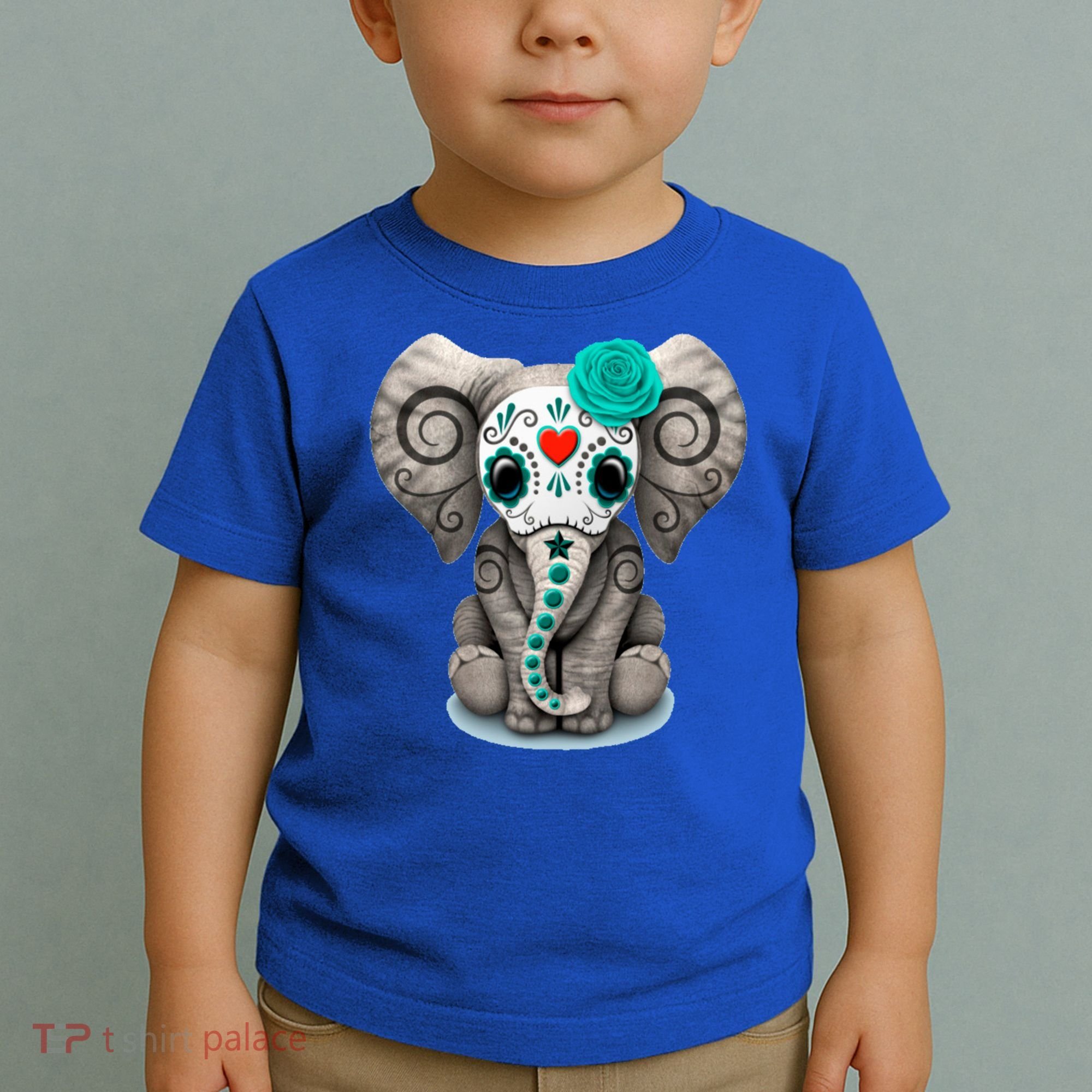 Sugar Skull Elephant Day Of The Dead Halloween Gift Toddler T-Shirt