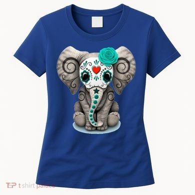 Sugar Skull Elephant Day Of The Dead Halloween Gift Women's T-Shirt