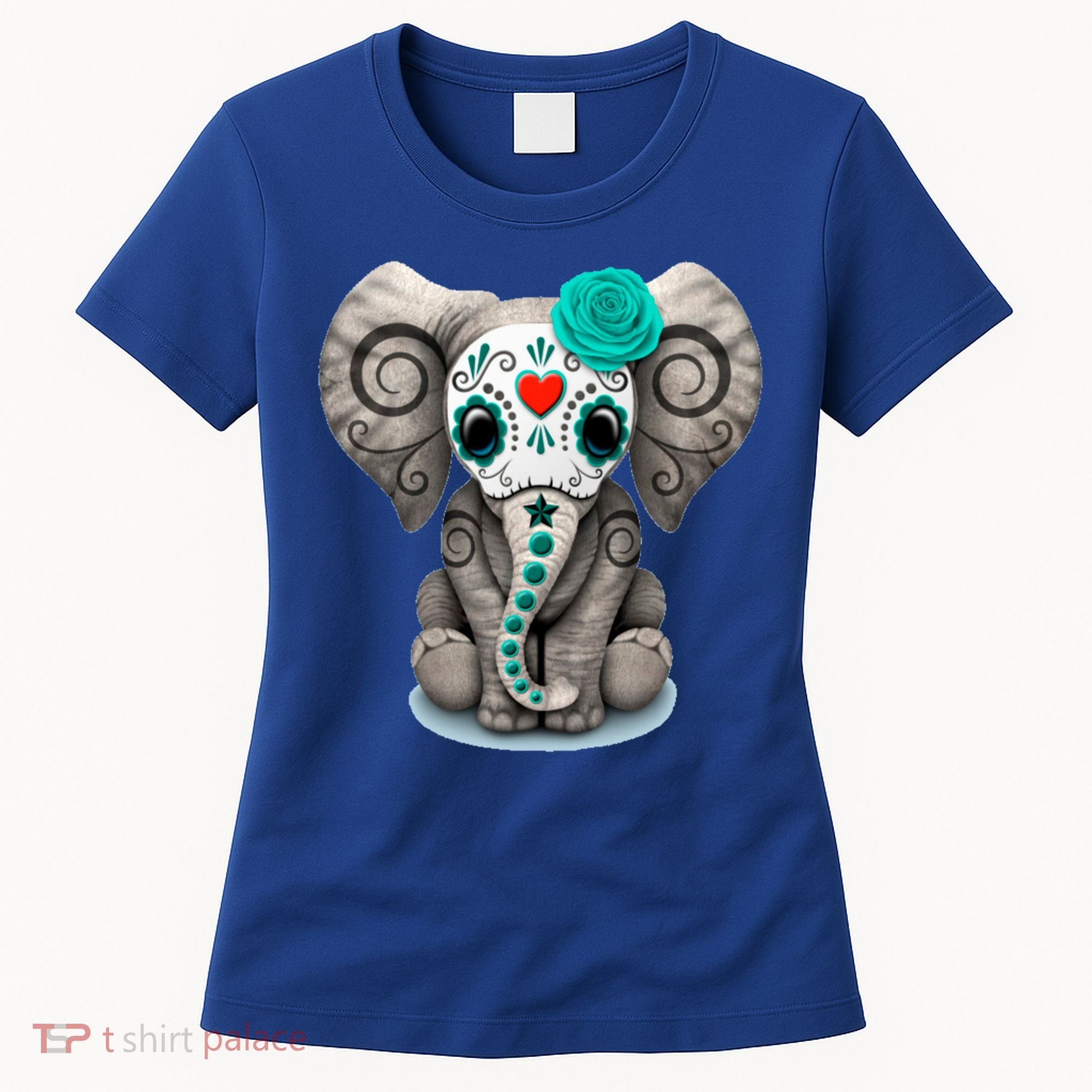 Sugar Skull Elephant Day Of The Dead Halloween Gift Women's T-Shirt