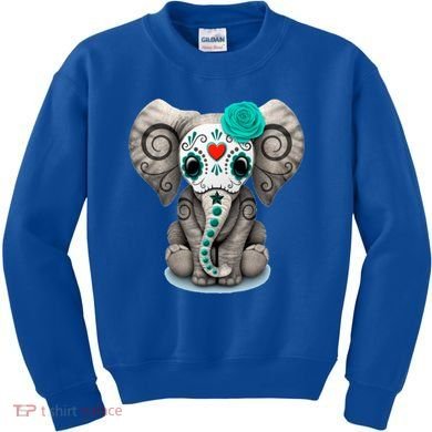 Sugar Skull Elephant Day Of The Dead Halloween Gift Kids Sweatshirt