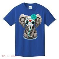 Sugar Skull Elephant Day Of The Dead Halloween Gift Kids T-Shirt thumb 0