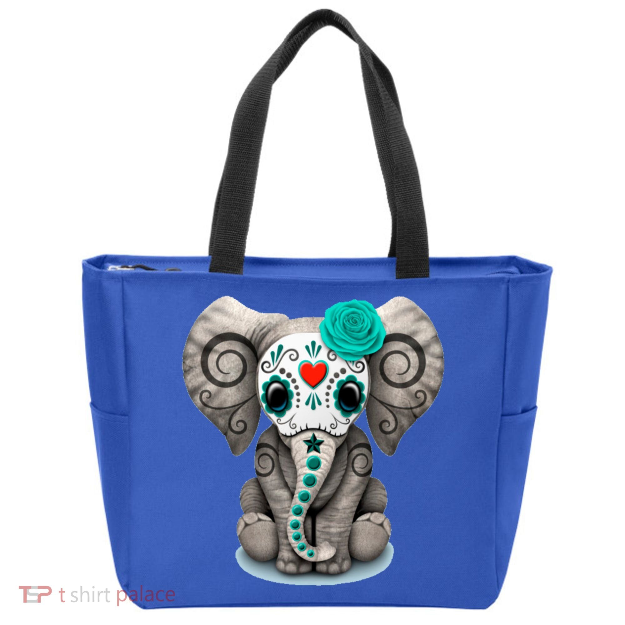 Sugar Skull Elephant Day Of The Dead Halloween Gift Tote Bag