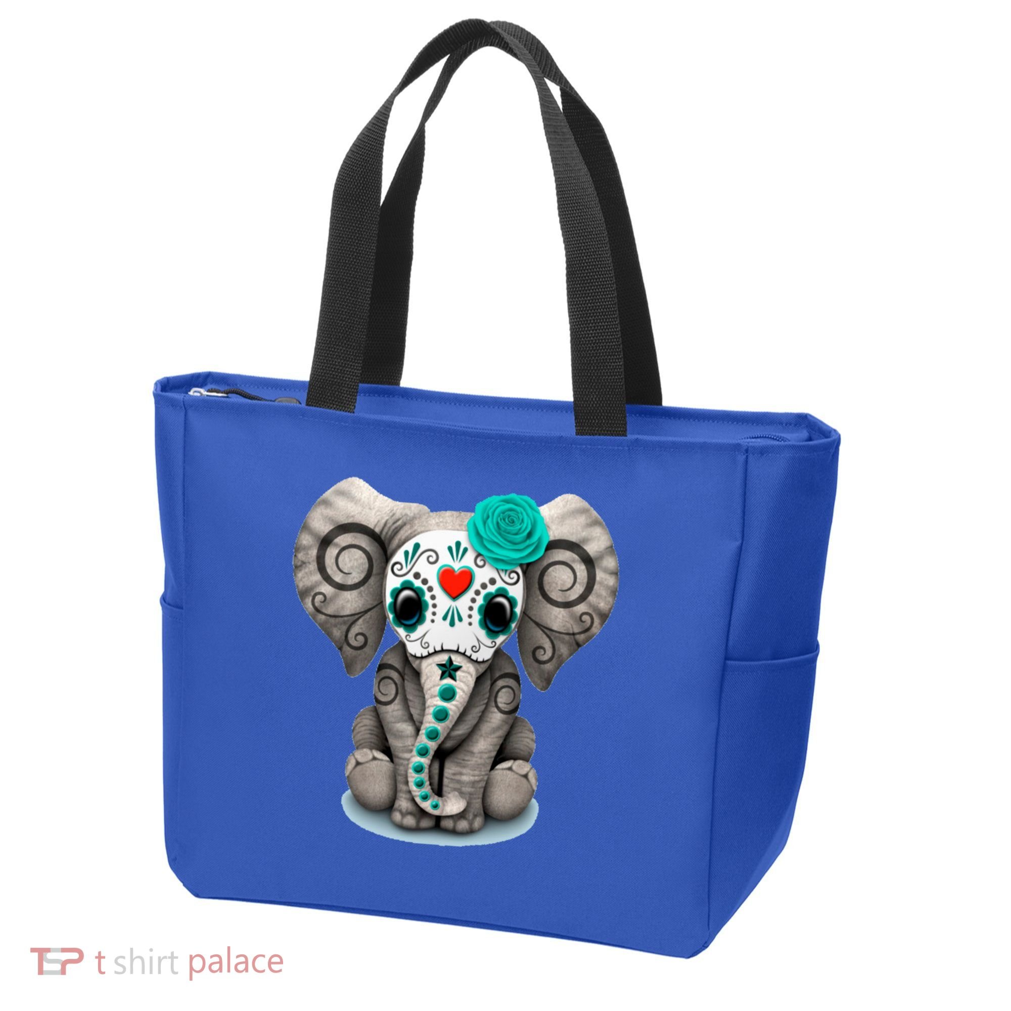 Sugar Skull Elephant Day Of The Dead Halloween Gift Tote Bag