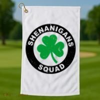 Shenanigans Squad Funny St PatrickS Day Party Golf Towel thumb 1