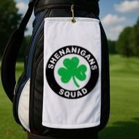 Shenanigans Squad Funny St PatrickS Day Party Golf Towel thumb 2