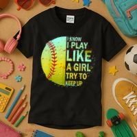 Softball Shirts For Girls | Softball TShirt Kids T-Shirt thumb 3