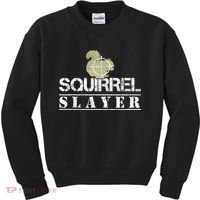 Squirrel Slayer Funny Squirrel Hunting Squirrel Hunters Kids Sweatshirt thumb 0