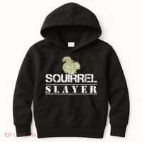 Squirrel Slayer Funny Squirrel Hunting Squirrel Hunters Kids Hoodie thumb 0