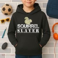 Squirrel Slayer Funny Squirrel Hunting Squirrel Hunters Kids Hoodie thumb 2