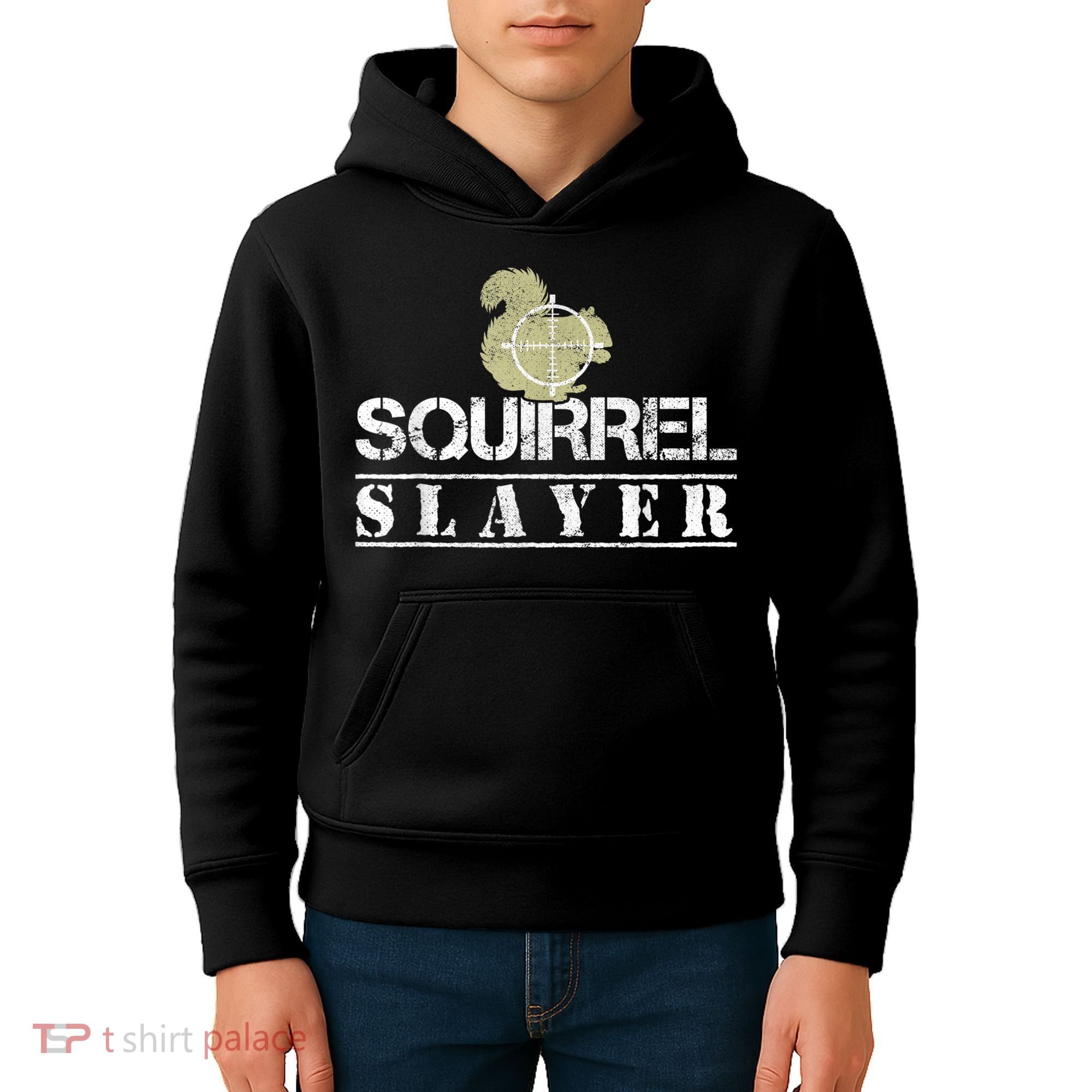 Squirrel Slayer Funny Squirrel Hunting Squirrel Hunters Kids Hoodie