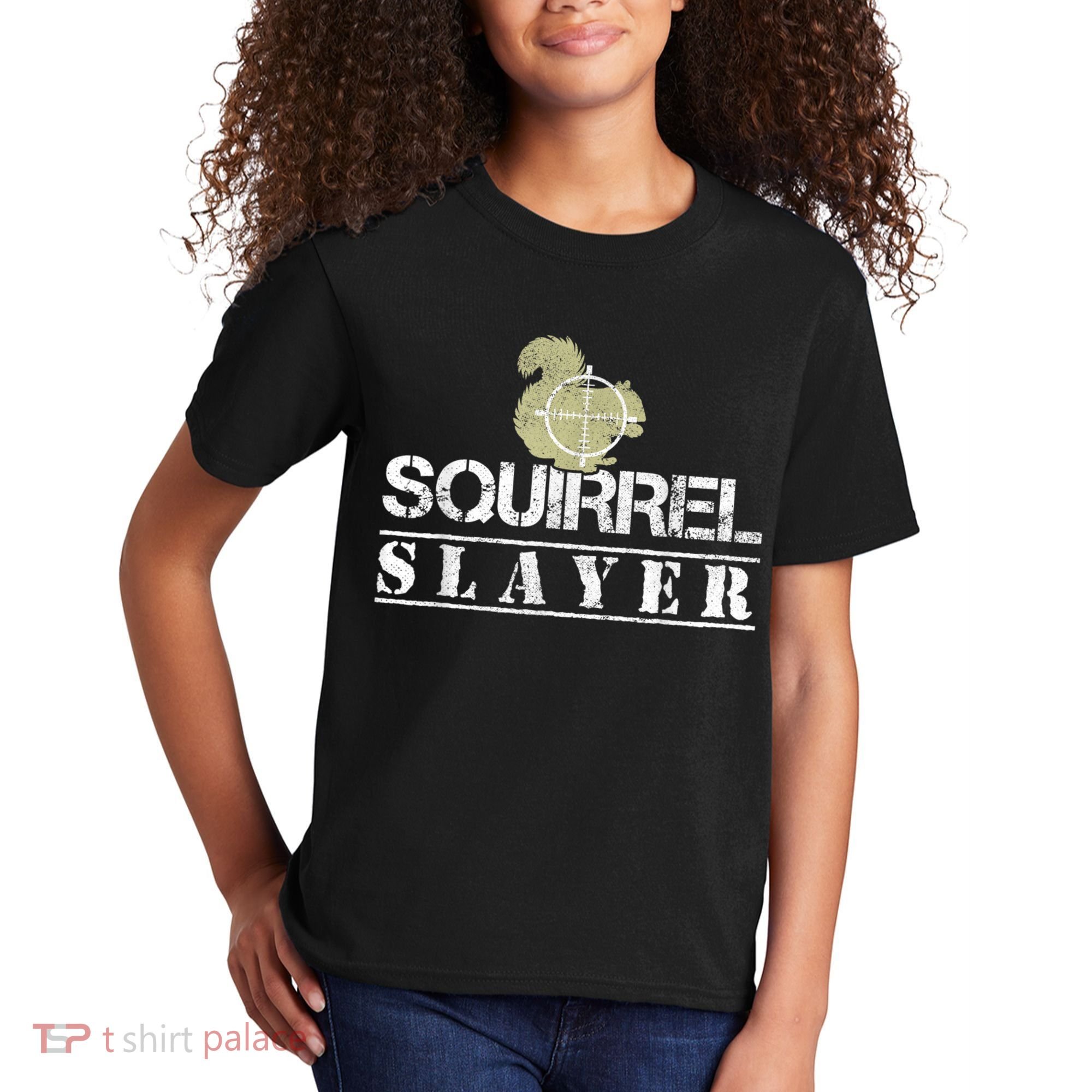 Squirrel Slayer Funny Squirrel Hunting Squirrel Hunters Kids T-Shirt