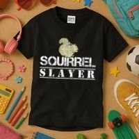 Squirrel Slayer Funny Squirrel Hunting Squirrel Hunters Kids T-Shirt thumb 3