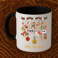 Sugar Skull Feliz Navidad Spanish Christmas Coffee Mug thumb 2
