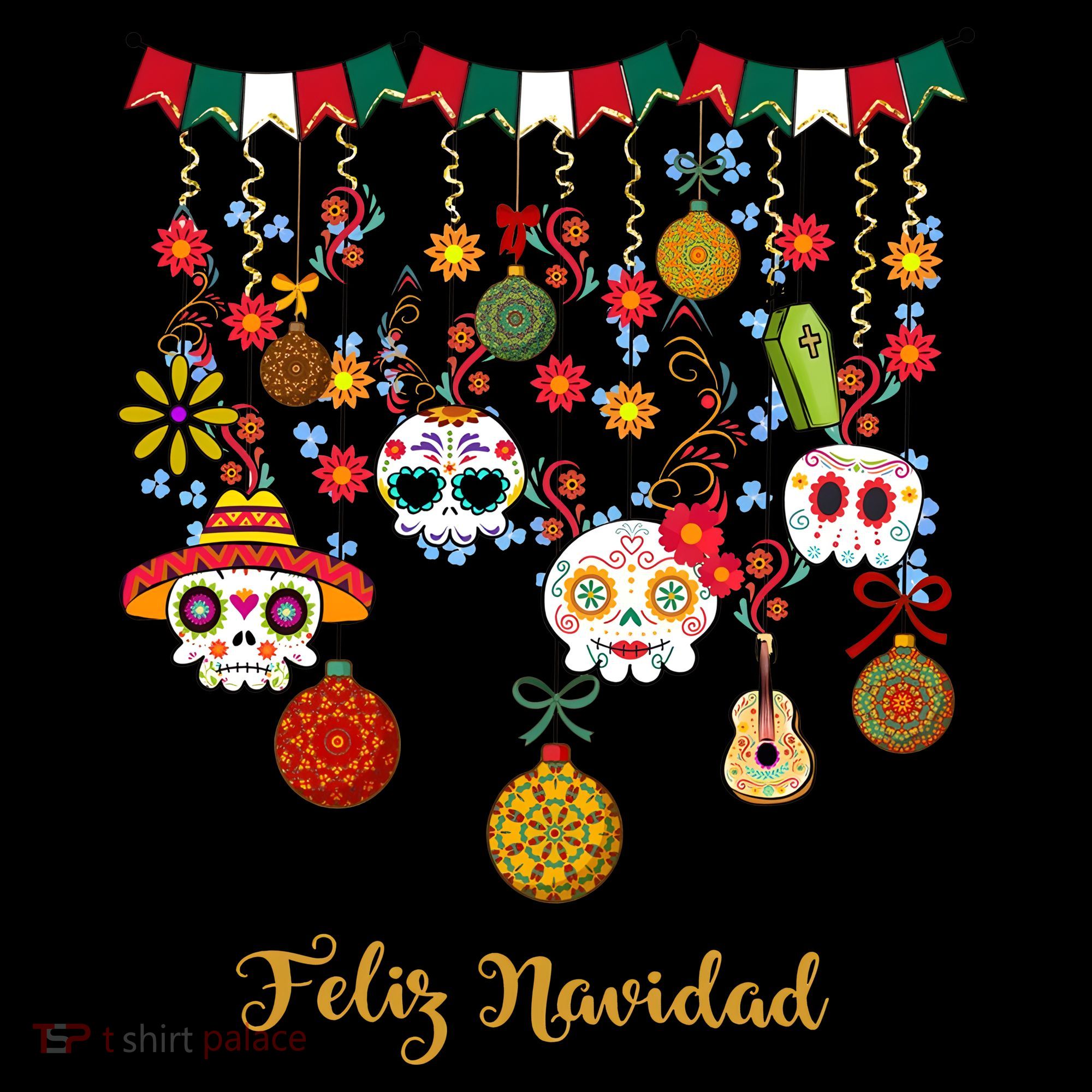 Sugar Skull Feliz Navidad Spanish Christmas Coffee Mug