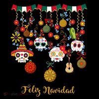 Sugar Skull Feliz Navidad Spanish Christmas Women's Hoodie thumb 2