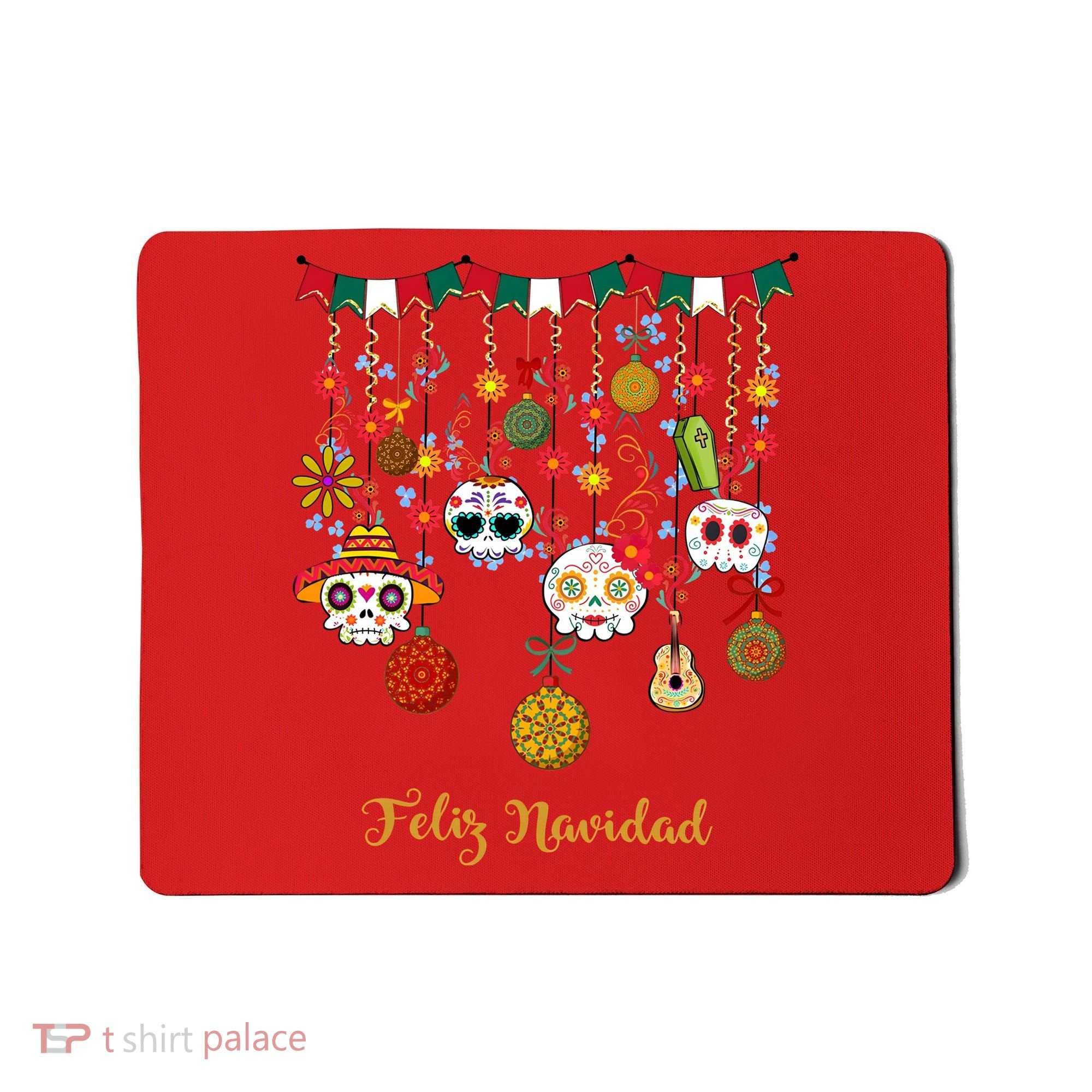 Sugar Skull Feliz Navidad Spanish Christmas Mousepad