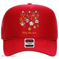 Sugar Skull Feliz Navidad Spanish Christmas Hat thumb 0