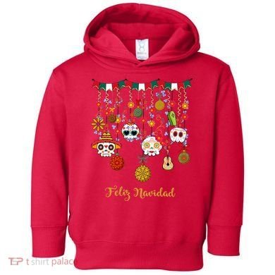 Sugar Skull Feliz Navidad Spanish Christmas Toddler Hoodie