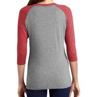 Sugar Skull Feliz Navidad Spanish Christmas Women's Tri-Blend 3/4-Sleeve Raglan Shirt thumb 3