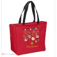 Sugar Skull Feliz Navidad Spanish Christmas Tote Bag thumb 2