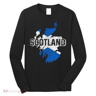 Scotland Scottish Flag Map Pride Long Sleeve Shirt