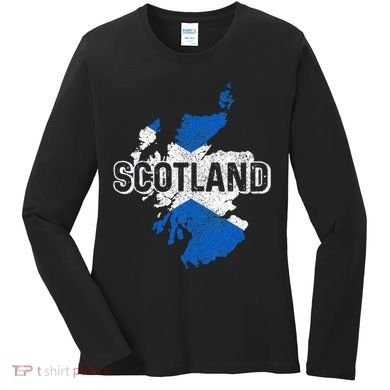 Scotland Scottish Flag Map Pride Women's Long Sleeve Shirt