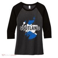 Scotland Scottish Flag Map Pride Women's Tri-Blend 3/4-Sleeve Raglan Shirt thumb 0