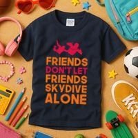 Skydiver Shirts Funny Friends Skydiving Parachute Kids T-Shirt thumb 3
