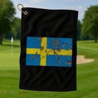 Sweden Stone Flag Golf Towel thumb 1