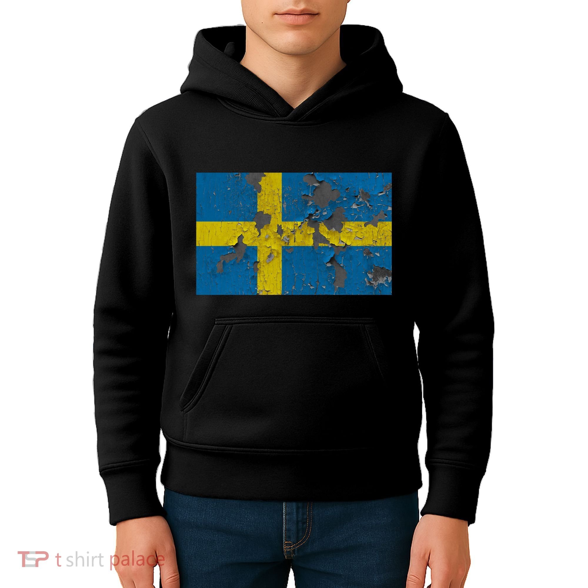 Sweden Stone Flag Kids Hoodie