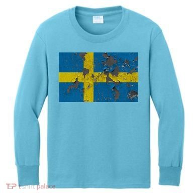 Sweden Stone Flag Kids Long Sleeve Shirt