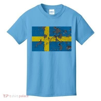 Sweden Stone Flag Kids T-Shirt